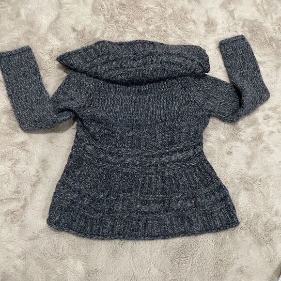 Elsamanda Made in Italy Gray Chunky Knit Open Front Cardigan S Wool Alpaca Blend - Picture 3 of 13